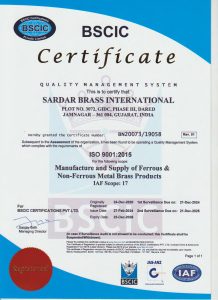 ISO Certificate of Sardar brass international